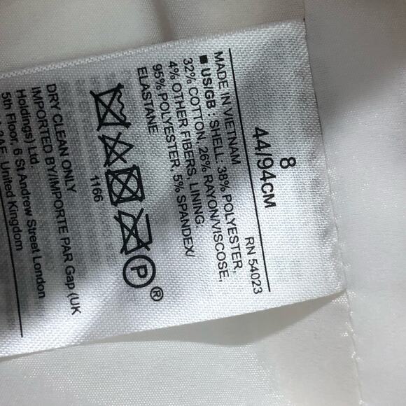 Banana Republic Tweed Frayed Ruffle Sleeve Blazer Ivory  Size 8 - Picture 6 of 8